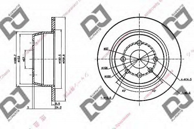 DJ PARTS bd1766 -  Тормозной диск